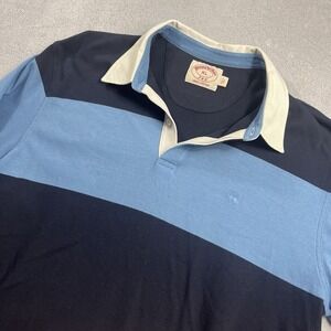 Vintage 90s Brooks Brothers Rugby Shirt Mens XL Blue Striped Contrasting Collar